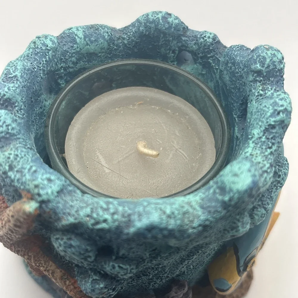 Vintage 1995 Figi Coral Reef‎ w/ Fish & Starfish, New Votive Candle